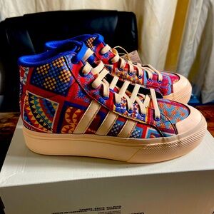 Adidas Bravada 2.0 Mid Platform Patchwork quilt Skateboard Women’s Size 10